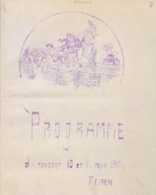 Programme du concert 10 et 11 Fevr. 1917