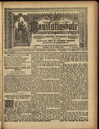 Erste Ausgabe vom Sonntag, den 27. Oktober 1912.