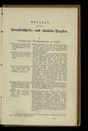 Auszug aus dem Genossenschafts- und Handels-Register
