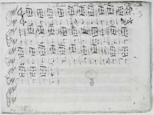 Vivaldi, Antonio: Violinsonate RV 29 : Vivaldi, Antonio: Sonate für Violine solo A-Dur RV 29, gewidmet J. G. Pisendel. 1717?. 1. Notenseite mit Titelzeile, Seite 9. Autograph; 22,5 x 31,4 cm. Dresden: SLUB Mus.2389-R-10,2