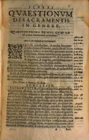 Flores Theologicarum Quaestionum, In Quartum Librum Sententiarum, 1
