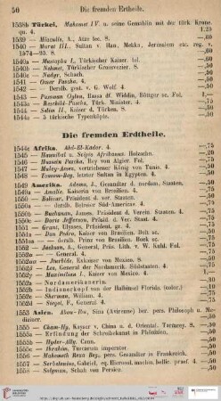 Die fremden Erdtheile (Nr. 1544 - 1558)