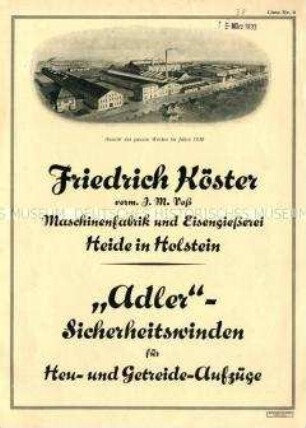Adler-Sicherheitswinden für Heu- und Getreide-Aufzüge / Liste Nr. 9
