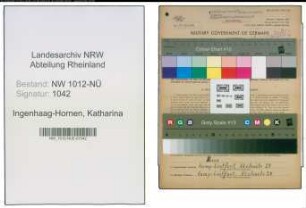 Entnazifizierung Katharina Ingenhaag-Hornen , geb. 05.05.1911 (Landwirtin)