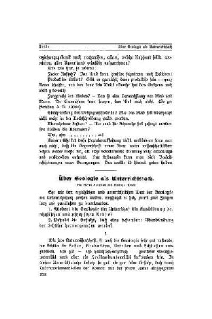 Über Geologie als Unterrichtsfach