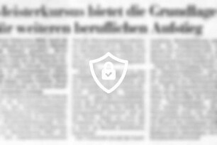 Meisterkursus bietet die Grundlage für weiteren beruflichen Aufstieg