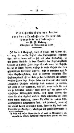 Die Lehr-Methode von Jacotot oder der allumfassende Unterricht