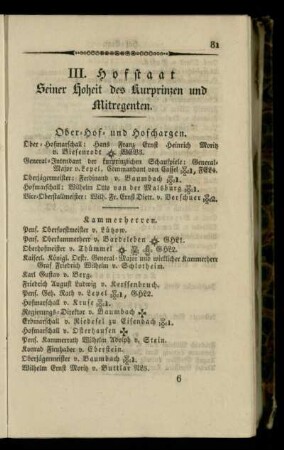 Hofstaat Seiner Hoheit des Kurprinzen und Mitregenten