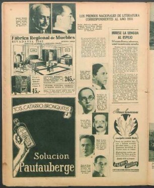 Los premios nacionales de literatura correspondientes al año 1931 [Fotografías]