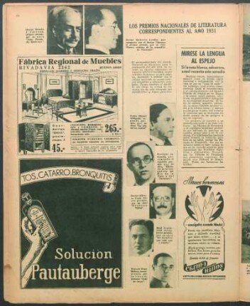Los premios nacionales de literatura correspondientes al año 1931 [Fotografías]