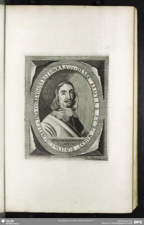 Henric[us] Kraft. L.B. S.C.Rq[ue] Maiestis Equitum Colonell[us] & Prof. Com[m]endans Ratisbonae Ao. 1649.