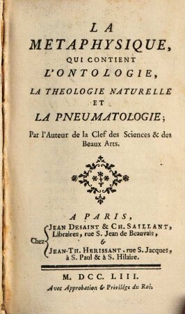 La Metaphysique