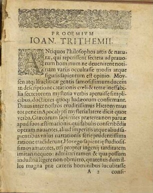Clavis Steganographiae Ioannis Trithemii Abbatis Spanheimensis : Ad Serenissimvm Principem Dn. Philippum, Comitem Palatinum Rheni, Ducem Bauariæ, Imperii Electorem