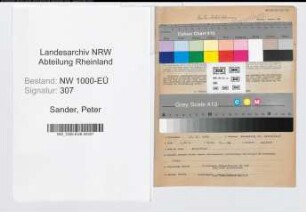 Entnazifizierung Peter Sander, geb. 12.10.1895 (Postangest.)