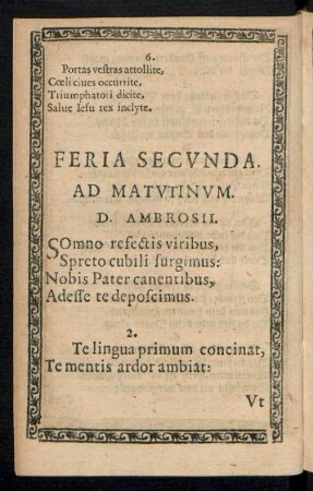 Feria Secunda.
