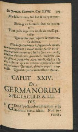 Caput XXIV. De Germanorum Spectaculis & Ludis.