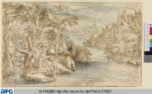 Flußlandschaft mit Taufe Christi