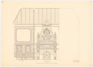 Saalbau: Teilansicht der Wand 1:20