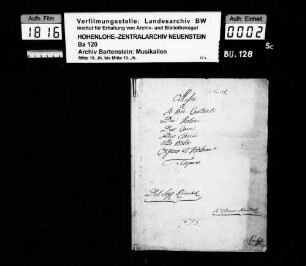 Václav Kneczek: Missa / a / 4 Voci Cantanti / Due Violini / Due Corni / Due Clarini / Alto Viola / Organo et Violone / Timpano / Del. Sig. Knieschek; Ms.ca. 1780.