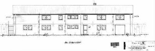 Kornwestheim Pbf: Nebengebäude Zugabfertigung-Nord Ostansicht