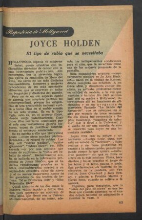 Joyce Holden - el tipo rubia que se necesitaba : Repostería de Hollywood