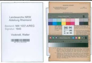 Entnazifizierung Walter Vockrodt , geb. 23.09.1897 (Rechtsanwalt)