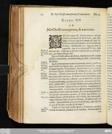 Caput. III. De Iesu Christi conceptione, & nativitate.