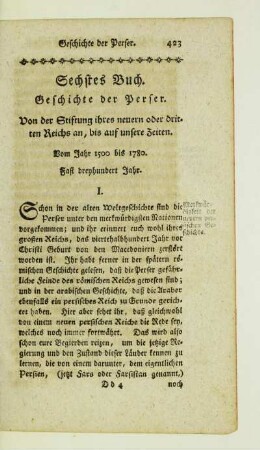 Sechstes Buch. Geschichte der Perser