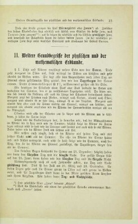 II. Weitere Grundbegriffe der physischen und der mathematischen Erdkunde