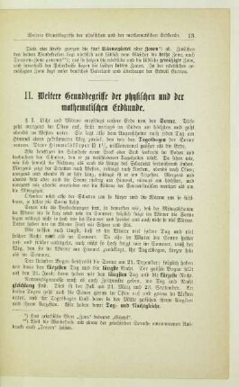 II. Weitere Grundbegriffe der physischen und der mathematischen Erdkunde