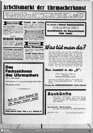 Arbeitsmarkt der Uhrmacherkunst