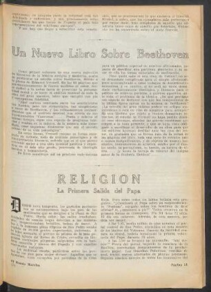Religión : La primera salida del Papa