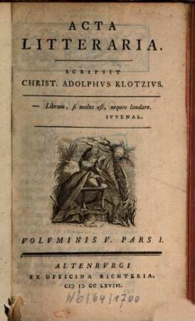 Acta litteraria. 5. 1768