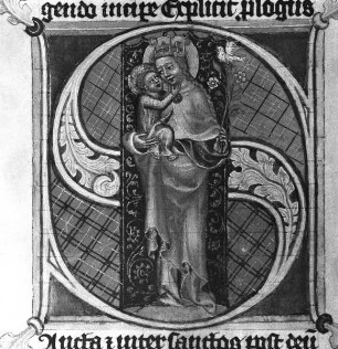 Orationale Arnesti — Initiale S(ancta et inter sanctos) mit der Madonna, Folio 41 verso