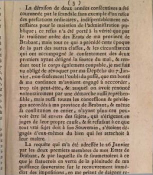 Depêche De Sa Majesté Aux Etats De Brabant