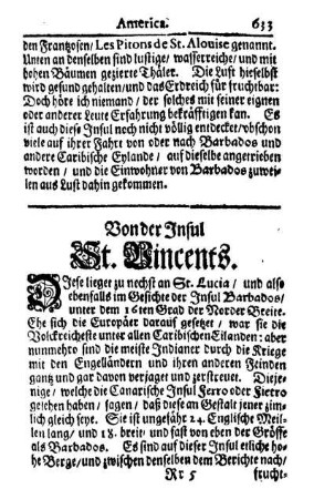 Von der Insul St. Vincents.