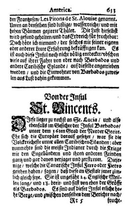 Von der Insul St. Vincents.