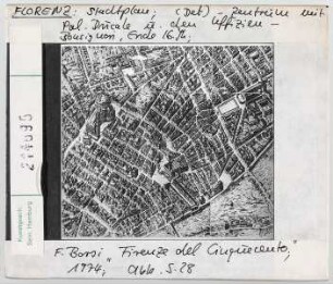 Florenz: Stadtplan, Zentrum mit Palazzo Ducale u. Uffizien