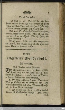 Erste allgemeine Abendandacht