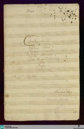 Divertimentos - Don Mus.Ms. 656 : orch; D; Hob II:22