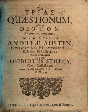 Trias quaestionum