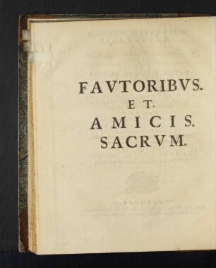 Favtoribvs. Et. Amicis. Sacrvm.