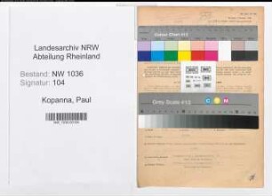Entnazifizierung Paul Kopanna , geb. 30.06.1898 ()