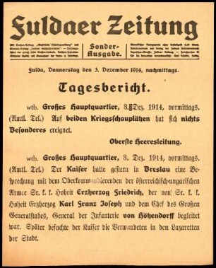 Ausgabe vom Donnerstag, den 03. Dezember 1914.