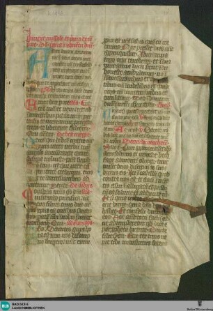 Missale, Fragment - Cod. Karlsruhe 1436