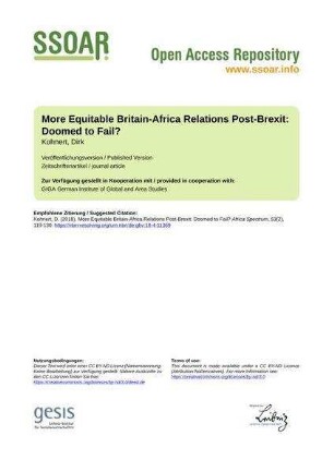 More Equitable Britain-Africa Relations Post-Brexit: Doomed to Fail?