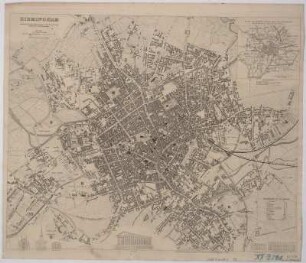 Plan von Birmingham, 1:9 000, Stahlstich, 1839