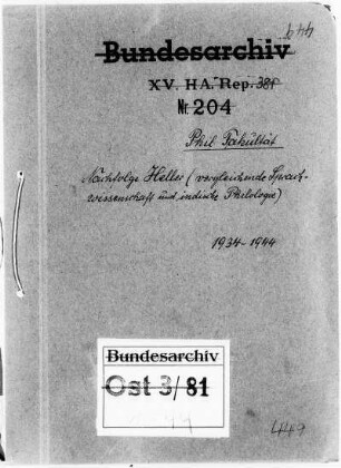 Nachfolge Heller (vergleichende Sprachwissenschaft und indische Philologie)