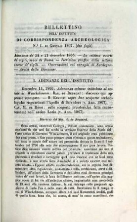Bullettino dell'Instituto di Corrispondenza Archeologica : = Bulletin de l'Institut de Correspondence Archéologique. 1867