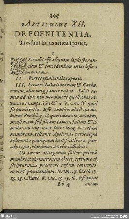 Articulus XII. De Poenitentia